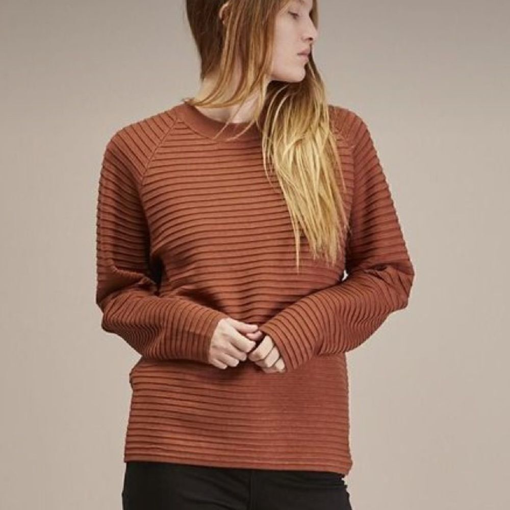 WON HUNDRED Brown Ribbed Blair Loose Sweater-XS